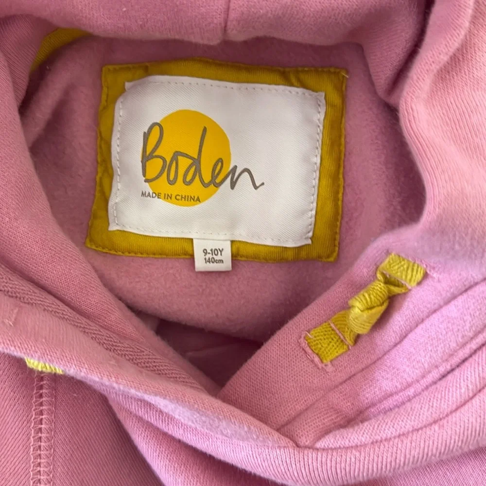 Mini Boden pink hoodie floral skirt girls size 10 pastel softgirl garden party